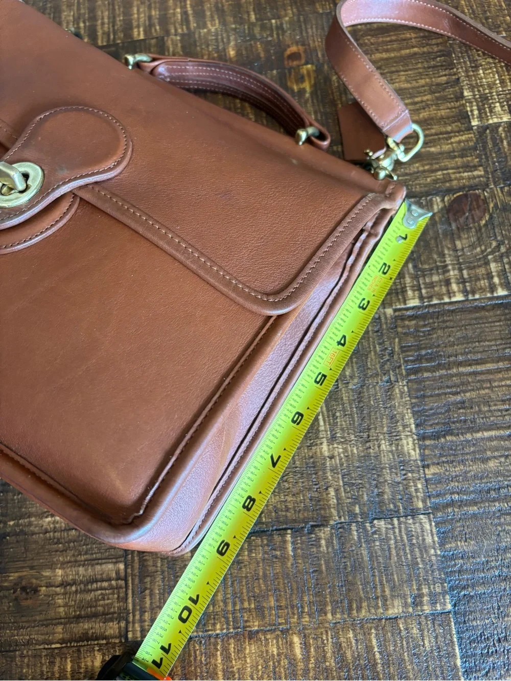 Vintage Coach Original Willis 9927 Satchel/Crossbody bag British Tan Leather - Picture 14 of 15